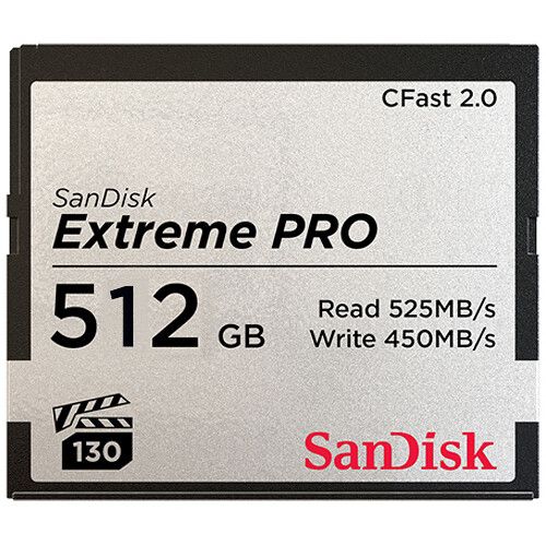 Карта памяти SanDisk 512GB Extreme PRO CFast 2.0 (525MB/s) - аренда профессионального оборудования