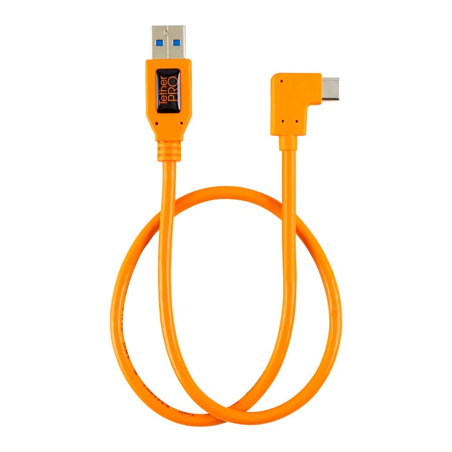 Кабель Tether Tools CUCRT02-ORG USB 3.0 C(M) угловой правый - USB A (M) 0.5 м - аренда профессионального оборудования